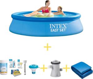 Piscina Intex Easy Set - 244 x 61 cm - Include il pacchetto di manutenzione WAYS, la pompa di filtraggio e il telo di fondo