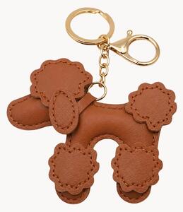 Portachiavi in pelle vegana fatto a mano Poodle