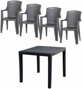 PROGARDEN Eden + King SET 5 pezzi plastica antracite N01320