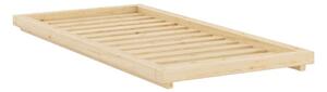 Letto singolo di colore naturale in pino massiccio senza testiera con rete inclusa 90x200 cm Dock – Karup