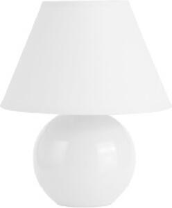 Lampada da tavolo Brilliant Primo Altezza 23 cm In Vetroceramica Con paralume in tessuto In bianco