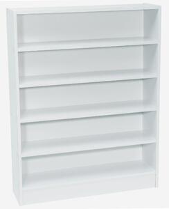 Scaffale portaoggetti, dimensioni 80x62x17 cm, bianco, 5 ripiani, in MDF