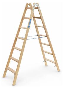 Scala a pioli in legno Zarges Crestastep B, utilizzabile su entrambi i lati, 2x7 gradini