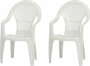 PROGARDEN Vega SET 2x sedie impilabili in plastica bianca M73533
