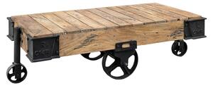 MASSIVMOEBEL24 | tavolino da salotto in legno di Mango 120x60x43 mango naturale laccato RAILWAY #160