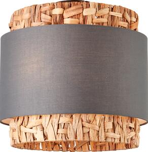BRILLANTE plafoniera naturale WATERLILLY | lampada da soffitto con paralume in giacinto d'acqua Ø 35cm | 2x attacco E27 max. 60W | tessuto/giacinto d'acqua/metallo