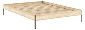 Letto matrimoniale di colore naturale in pino massiccio senza testiera con rete inclusa 180x200 cm Core – Karup Design