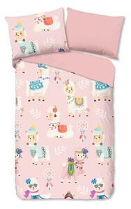 Biancheria da letto per bambini rosa in flanella per letto singolo 140x200 cm Ladida – Good Morning