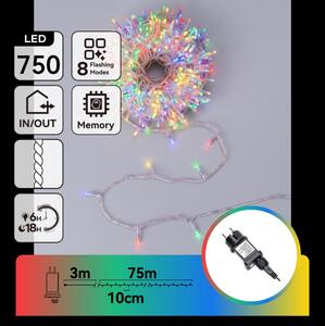 Aigostar - LED catena luminosa natalizia da esterno 750xLED/8 funzioni 78m IP44 multicolore