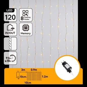Aigostar - LED ghirlanda natalizia da esterno 120xLED/8 funzioni 3,9x1,2m IP44 bianco caldo
