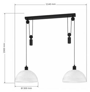 BRILAGI - Lampadario LED a sospensione con cavo RETRO GLASS 2xE27/40W/230V nero/bianco