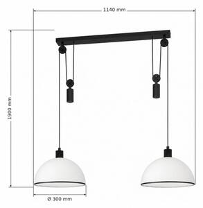 BRILAGI - Lampadario LED a sospensione con cavo RETRO GLASS 2xE27/40W/230V nero/bianco