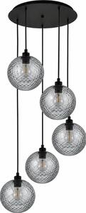 BRILAGI - Lampadario LED su cavo RETRO GLASS 5xE27/60W/230V nero/grigio fumé