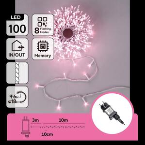 Aigostar - Catena luminosa natalizia da esterno con 100 LED, 8 funzioni, 13 m, IP44, rosa
