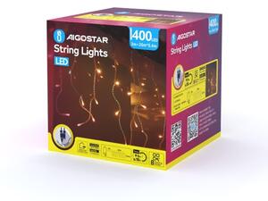 Aigostar - LED catena luminosa natalizia per esterni 400xLED/8 funzioni 23x0,4m IP44 bianco caldo