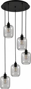 BRILAGI - Lampadario LED a sospensione con cavo RETRO GLASS 5xE27/60W/230V nero/grigio fumé