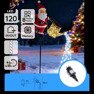 Aigostar-LED Decorazione natalizia da esterno 120 LED/8 funzioni 80 cm IP44 Santa/bianco freddo