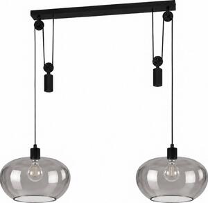 BRILAGI - LED Lampadario a sospensione con cavo RETRO GLASS 2xE27/40W/230V nero/grigio fumé