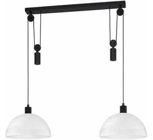 BRILAGI - Lampadario LED a sospensione con cavo RETRO GLASS 2xE27/40W/230V nero/bianco