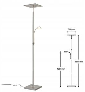 Briloner 1328-022 - LED Stm lampada da terra LED/21W/230V + LED/3,5W cromo opaco