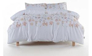 Set copripiumino e federa bianco in raso di cotone per letto matrimoniale ed esteso 240x220 cm Ivory Garden Floral – Mila Home Luxury