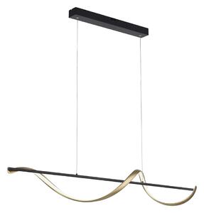 Smart hanging lamp dark gray with gold incl. LED dimmable in Kelvin - Marianne