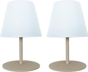 Set di 2 lampade da tavolo a LED senza fili TWINS Crema H16cm