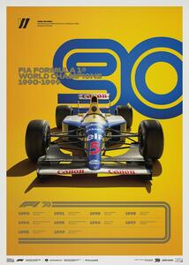 Stampe d'arte Formula 1 Decades - 90's Williams, (50 x 70 cm)