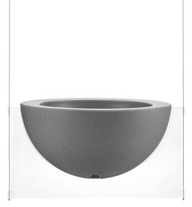 Fioriera sospesa Dimensioni 48x40xh51 cm con Vaso in Policarbonato fissaggio a soffitto colore vaso colore Grigio