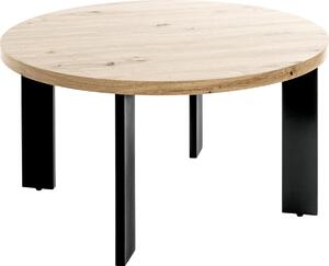 Tavolino HAKU in rovere chiaro e nero - MDF, metallo, L/A/P: 75x42x75 cm