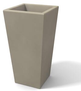 Portavaso Vaso in polietilene EGIZIO LISCIO 30x30xh 39 cm ideale per arredare al meglio sia un ambiente interno che esterno tortora