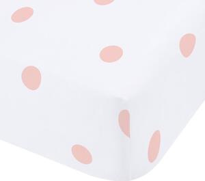 Lenzuolo con angoli bianco e rosa in flanella 135x190 cm Polka Dot – Catherine Lansfield