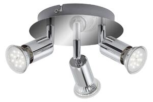 Lampada da soffitto a LED, cromo, spot mobili, IP44, D 16 cm