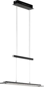 Lampada a sospensione, Tenso TW | 1x LED 22,0 W incl. | nero sabbia / cromato | vetro| finitura semisatinata color fumo