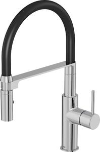 Miscelatore per lavello a leva Miscelatore per lavello con braccio flessibile Miscelatore per lavello con doccia Lenz NALU cromo 46070202
