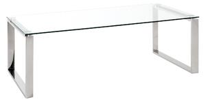 Tavolino HAKU in acciaio inossidabile - Acciaio inossidabile, vetro di sicurezza 8 mm, dimensioni: 120x40x60 cm