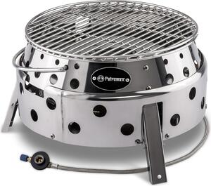 Barbecue a gas Atago Petromax Ø 34 cm con vaschetta raccogli grasso, griglia in acciaio inox