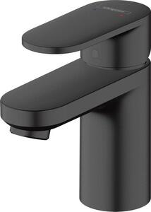 Rubinetto per lavabo a risparmio energetico con scarico a scomparsa, nero opaco, 70 mm