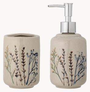 Set di 2 accessori da bagno fatti a mano con motivo erba Bea