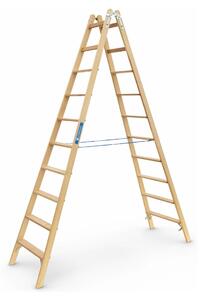 Scala a pioli in legno Crestastep B di Zarges, accessibile da entrambi i lati, 2x10 gradini