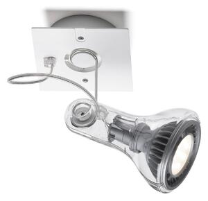 MARSET Faretto da parete Atlas, 2.700 K, Ø 11 cm, trasparente Atlas, Chiaro / Trasparente, Soggiorno / Sala da pranzo, Plastica, Moderno, Faretto