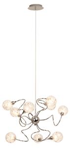 BRILLANTE lampada a sospensione Joya | lampada a sospensione decorativa | metallo/vetro | cromo | 9x G9 max. 33 W