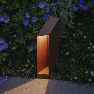 MARSET lampioncino LED Domus Altezza 26 cm, alluminio color ruggine Domus, dimmerabile, Marrone / Ruggine, Alluminio, Design, Lampada LED da esterni