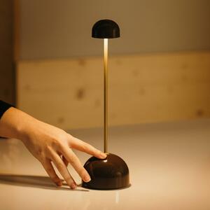 MARSET lampada LED da tavolo ricaricabile Sips, marrone/oro, 31 cm, acciaio dimmerabile, Ottone / Oro, Metallo, Design