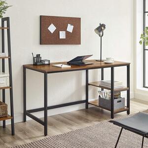 Scrivania VASAGLE con 2 ripiani, scrivania per computer 140 x 75 x 60 cm, tavolo da lavoro LWD55X