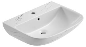 Lavabo Sanicomfort Rivo 60 cm in marmo, lavabo sospeso in Vetroceramica