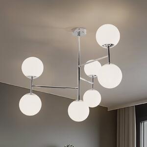 Plafoniera soffitto Korek Domiluce, dimmerabile, Bianco / Opale, Soggiorno / Sala da pranzo, Vetro, Moderno, Plafoniera