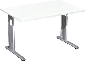 Scrivania C-foot Flex, diritta, regolabile in altezza, varie dimensioni e colori, colore decorativo:bianco, dimensioni piano d'appoggio:120 x 80 cm