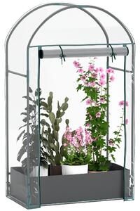 Outsunny Serra per Orto in Acciaio e Plastica con Sacca in PE impermeabile e Porta Avvolgibile, 89x50x152 cm, Trasparente|Aosom