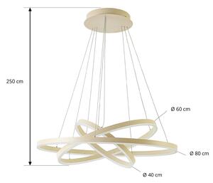 Lampada a sospensione Albiona Arcchio, dimmerabile, Crema / Ambra, Metallo, Moderno, Lampada a sospensione